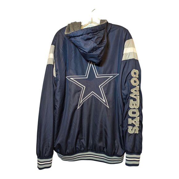 Dallas Cowboys NFL Full Zip Hooded Jacket Mens XL Cotton Line Star Embroidered - Picture 1 of 8